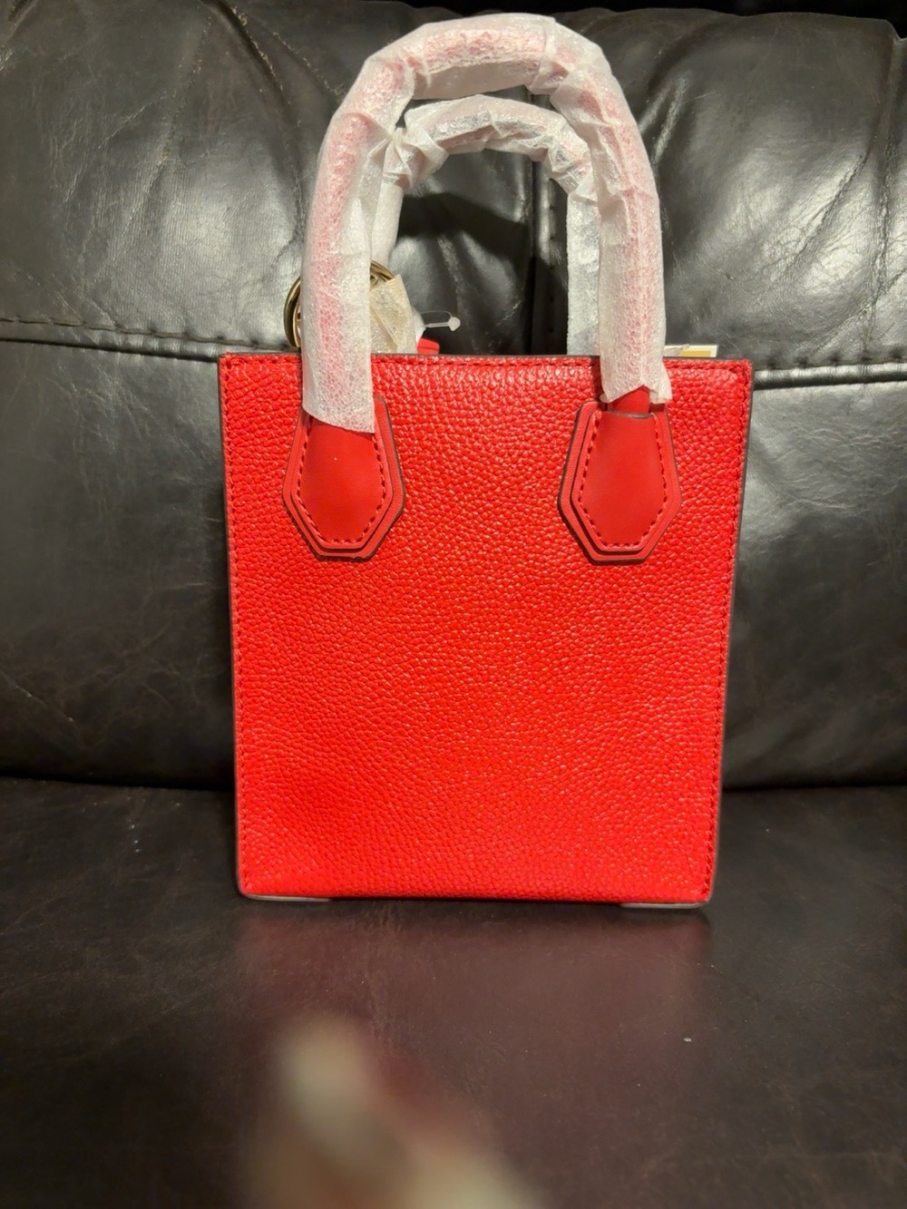 Michael Kors Red Pebbled Mini Tote